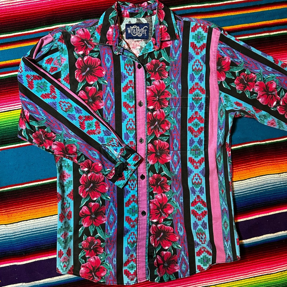 Vintage Wrangler tropical button up